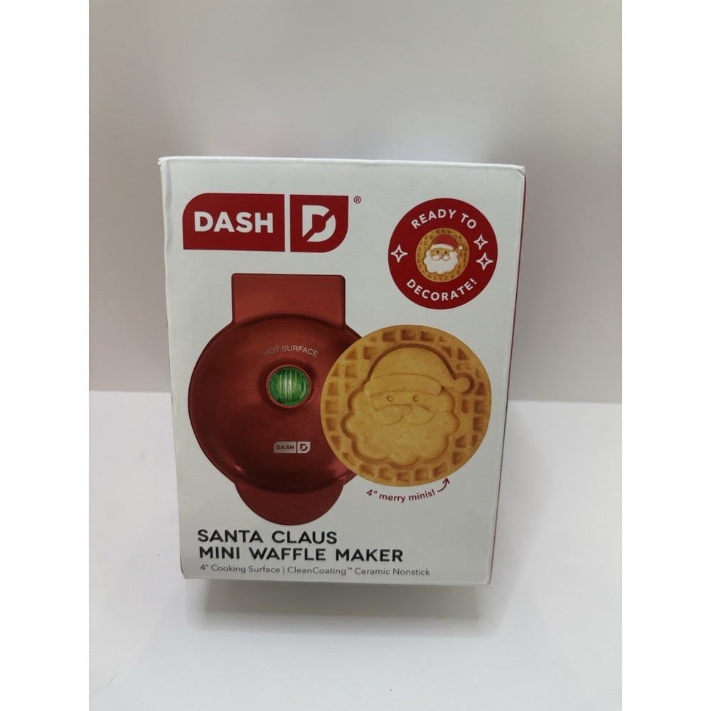 Dash Electric Mini Waffle Maker Santa Style New In Box